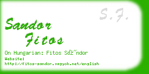 sandor fitos business card